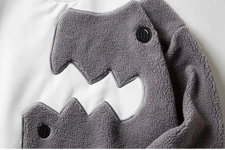 Cartoon Lamb Wool Stitching Round Neck Sweater