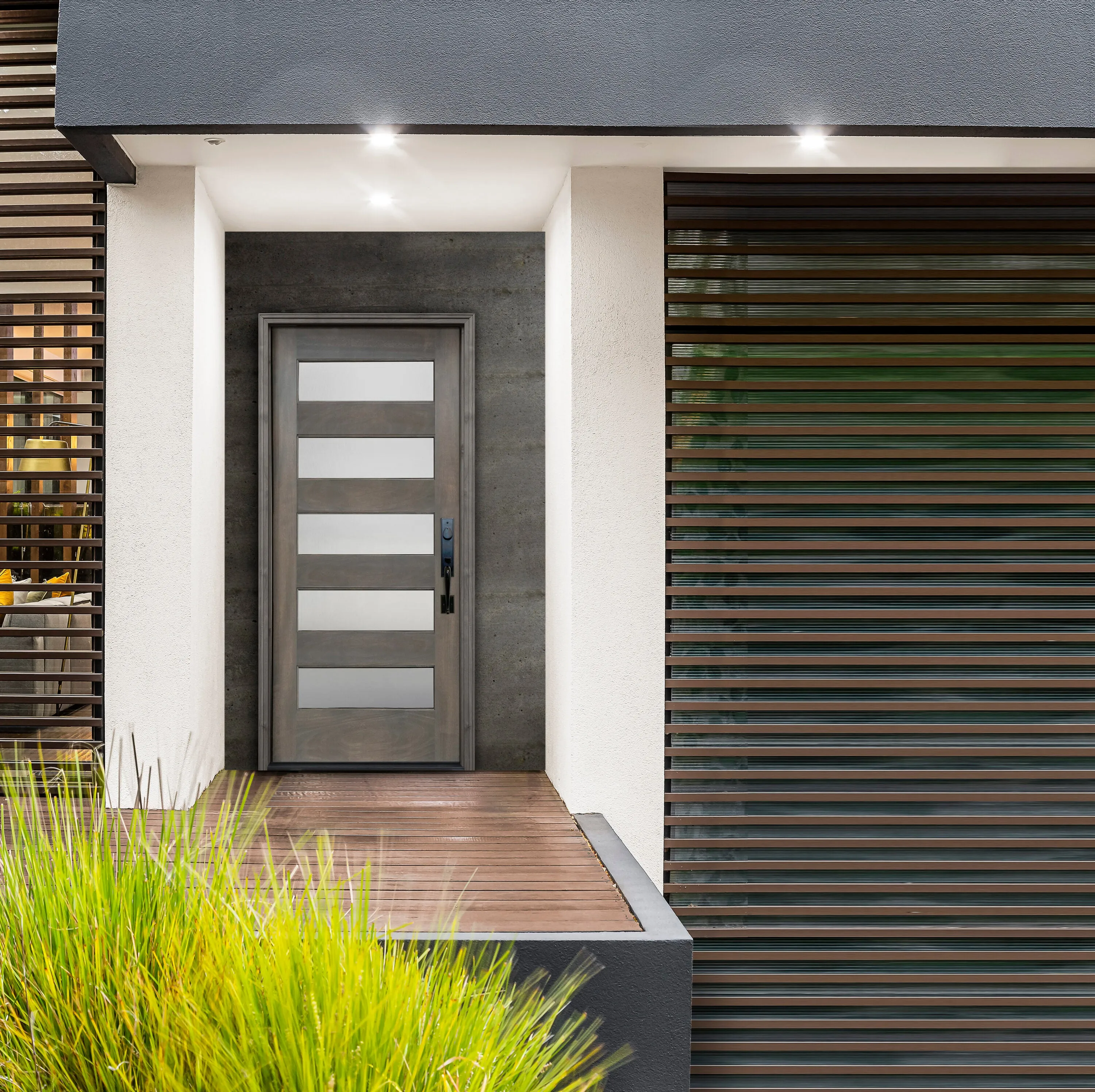 Creative Entryways 36-in x 80-in Unfinished Wood Full Lite Front Door with Frosted Glass