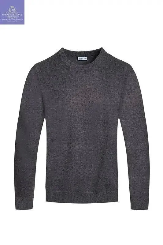 SOLID COLOR ROUND NECK SWEATER